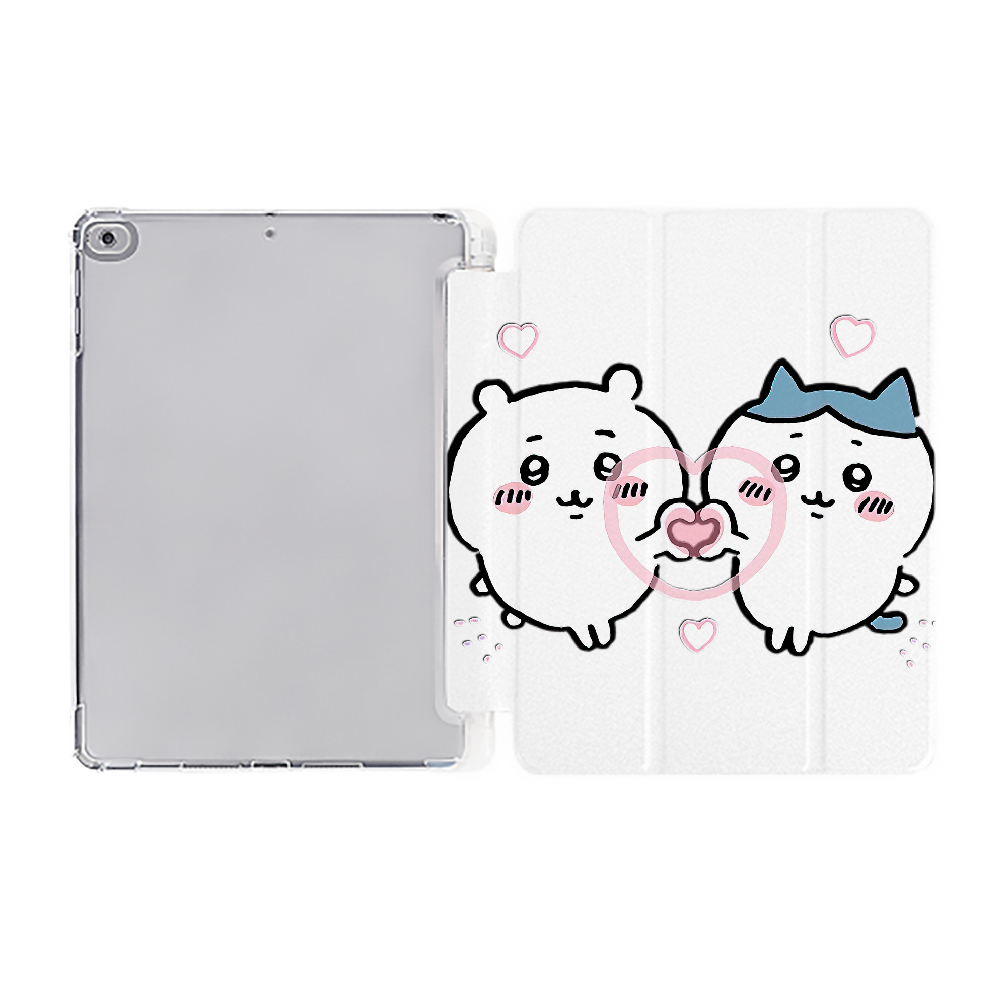 （画像用） ちいかわ ちいかわ Chii-kawa chiikawa IPad ケース ペン収納付き 三つ折りスタンド PUレザー×シリコン 対応機種9.5/10.5/10.9インチ